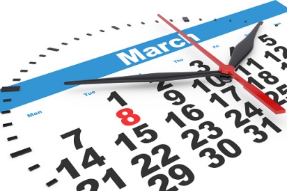 March calendar clock