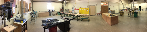 Photo of the Wood shop at Sturgis Brown High School.