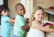 stock photo of kids in cafeteria