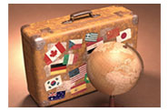 Stock Photo of suitcase and globe
