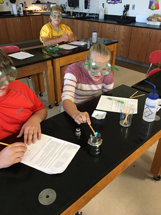 Students in science lab