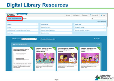 digital library resources screenshot