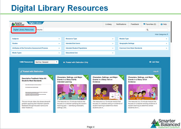 digital library resources screenshot